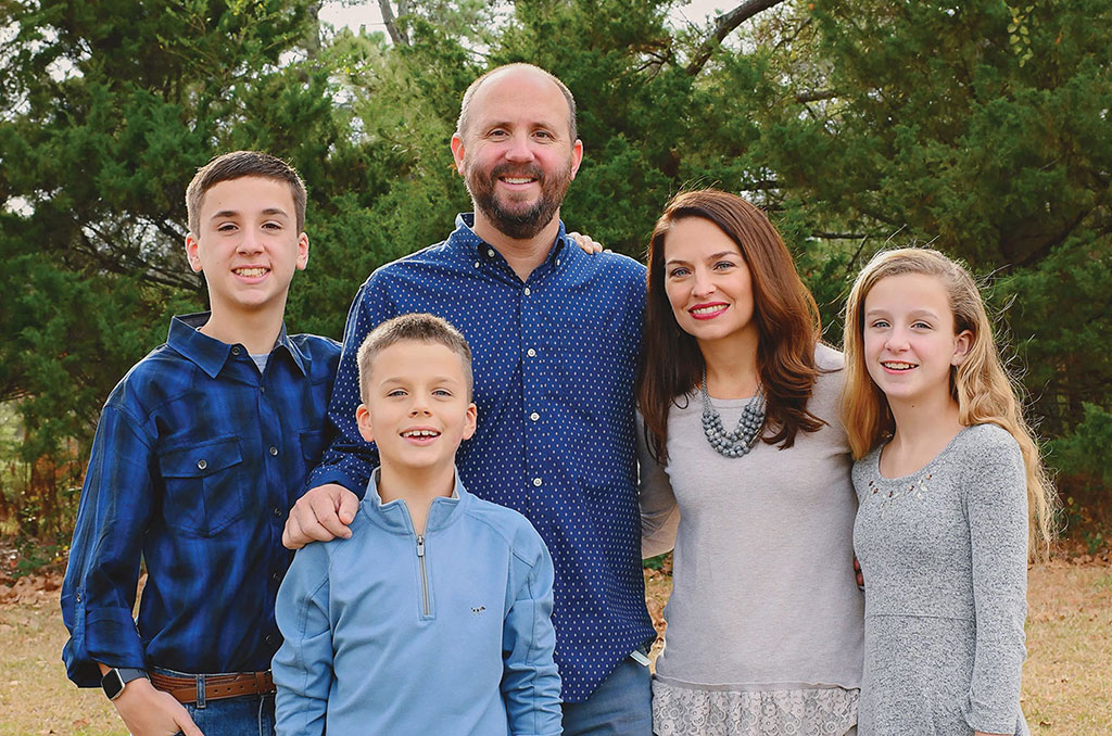 Jason Britt, lead pastor of Bethlehem Church, and his family.